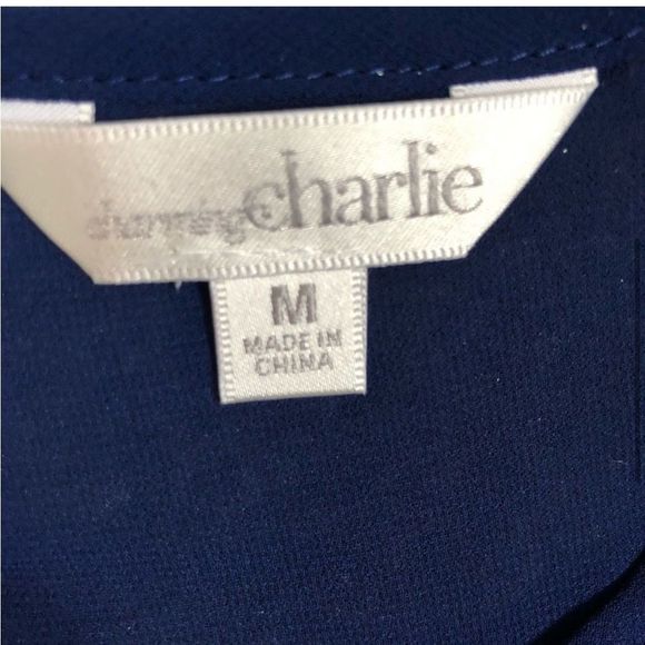 Charming Charlie Blue Peplum Blouse - Picture 3 of 5